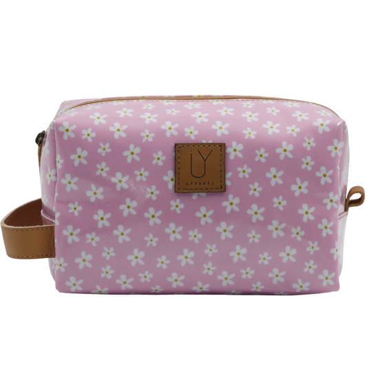 Soft Cosmetic Bag - Pink Daisy