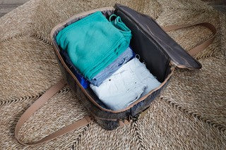 Overnight Bag with Leather Handles - Ocean Motion