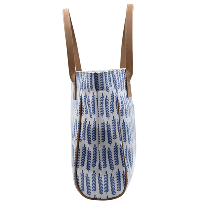 Shopper Bag - Leaves Blue