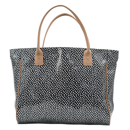 Shopper Bag - Scatter White on Black