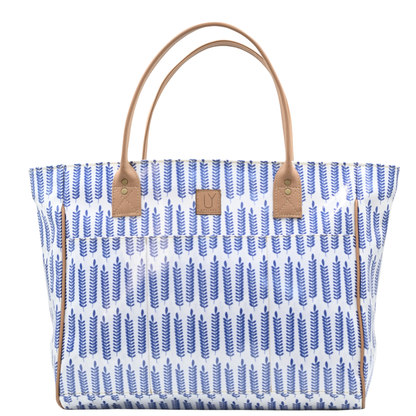 Shopper Bag - Leaves Blue