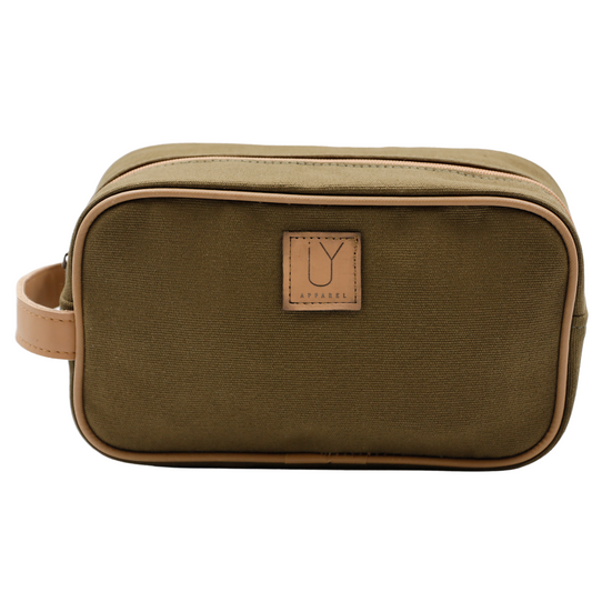 Small Toiletry Bag - Khaki Canvas