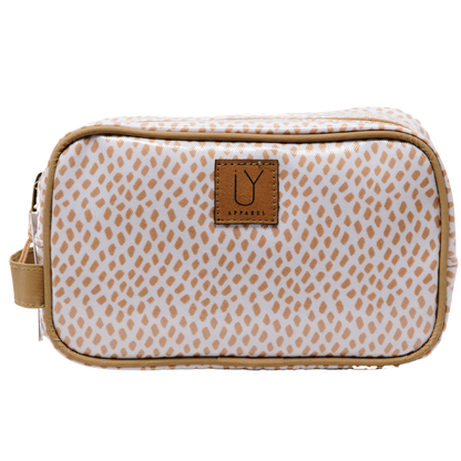 Small Toiletry Bag - Scatter Gold on White