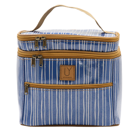 Stand Up Toiletry Bag - Stripe Blue