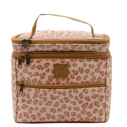 Stand Up Toiletry Bag - Leopard Pink