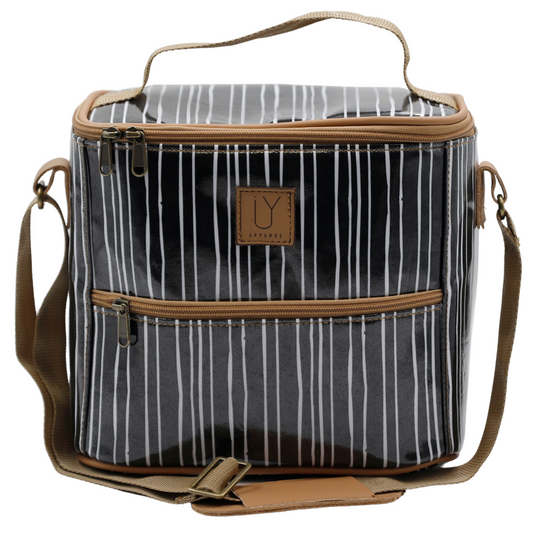 Lunch Cooler - Stripe Black and White