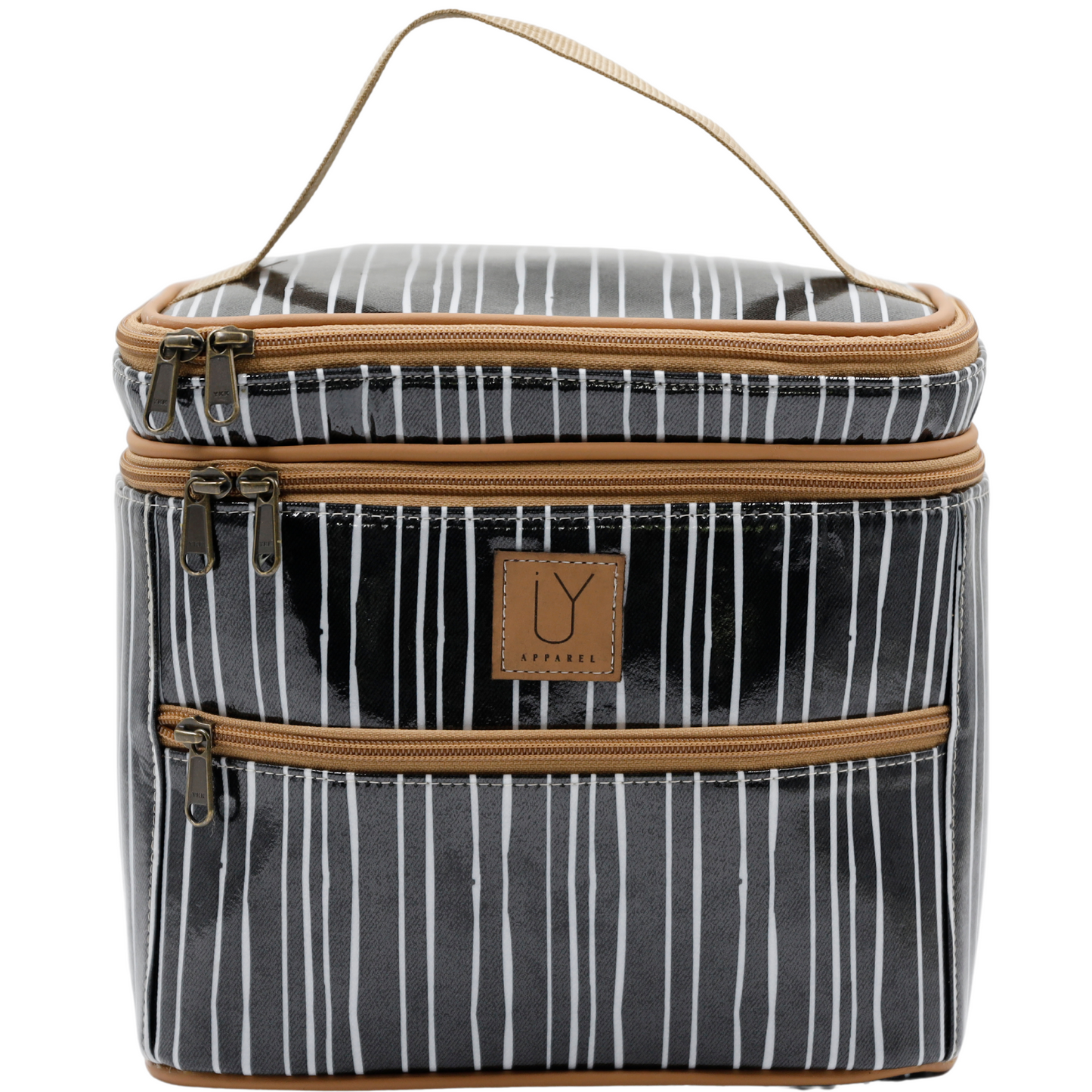 Stand Up Toiletry Bag - Stripe Black and White