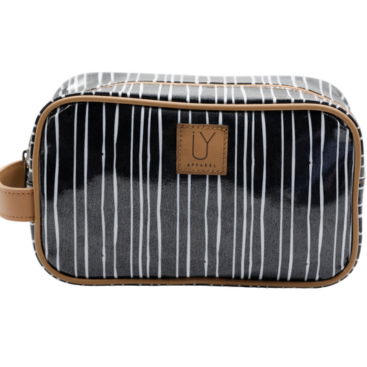 Small Toiletry Bag - Stripe Black and White