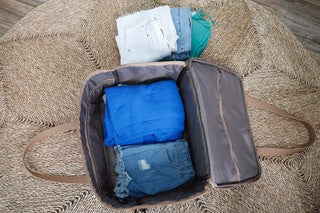 Overnight Bag with Leather Handles - Ocean Motion