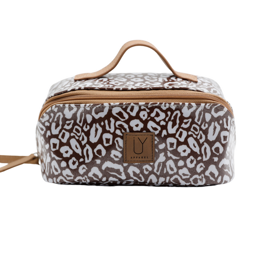 Large Cosmetic Bag - African Footprint White