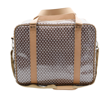 Overnight Bag with Leather Handles - African Tweed Brown