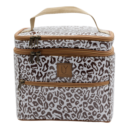 Stand Up Toiletry Bag - African Footprint Brown