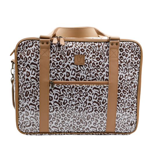 Overnight Bag with Leather Handles - African Footprint Brown