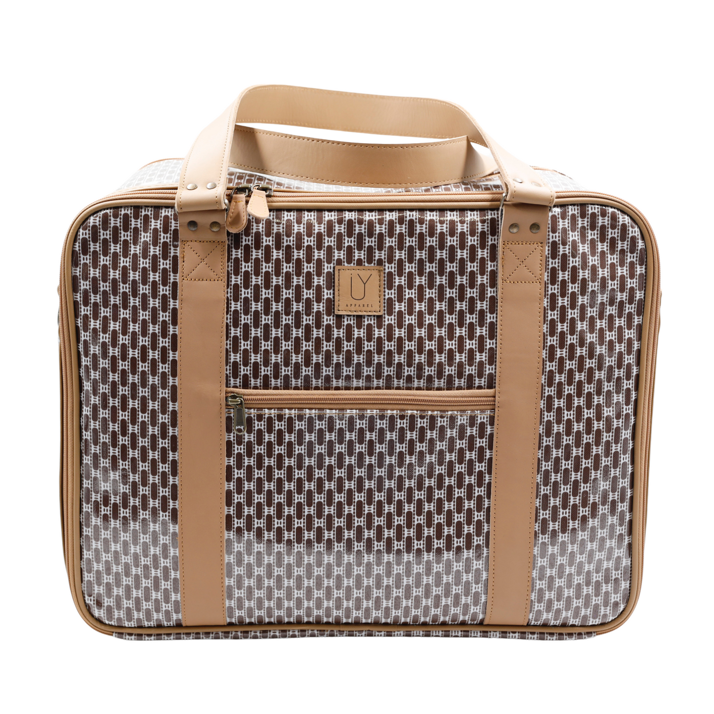 Overnight Bag with Leather Handles - African Tweed Brown