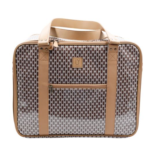 Overnight Bag with Leather Handles - African Tweed Brown
