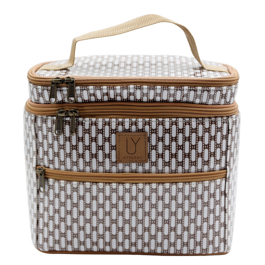 Stand Up Toiletry Bag - African Tweed White