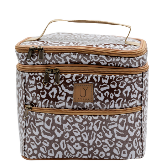 Stand Up Toiletry Bag - African Footprint White
