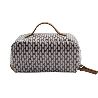 Large Cosmetic Bag - African Tweed White