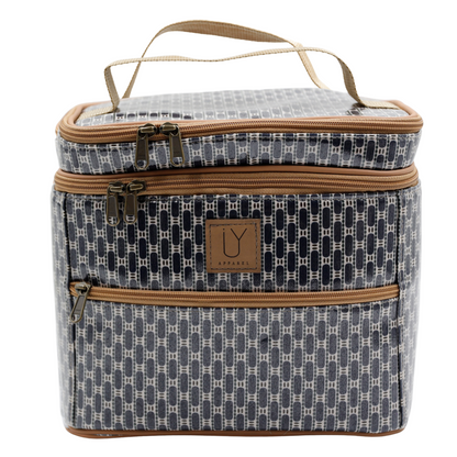 Stand Up Toiletry Bag - African Tweed Navy