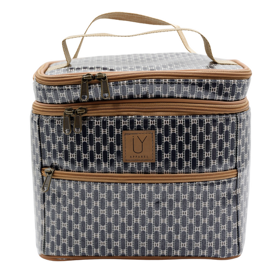 Stand Up Toiletry Bag - African Tweed Navy