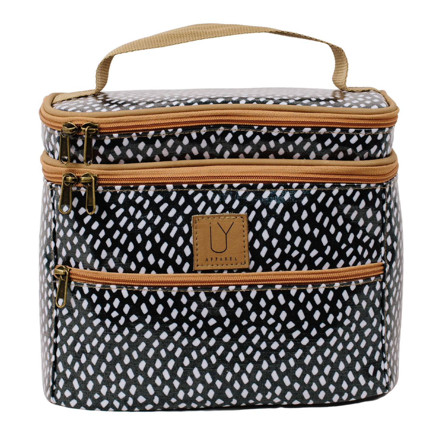 Stand Up Toiletry Bag - Scatter White on Black