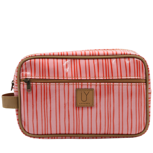 Large Toiletry Bag - Stripe Pink