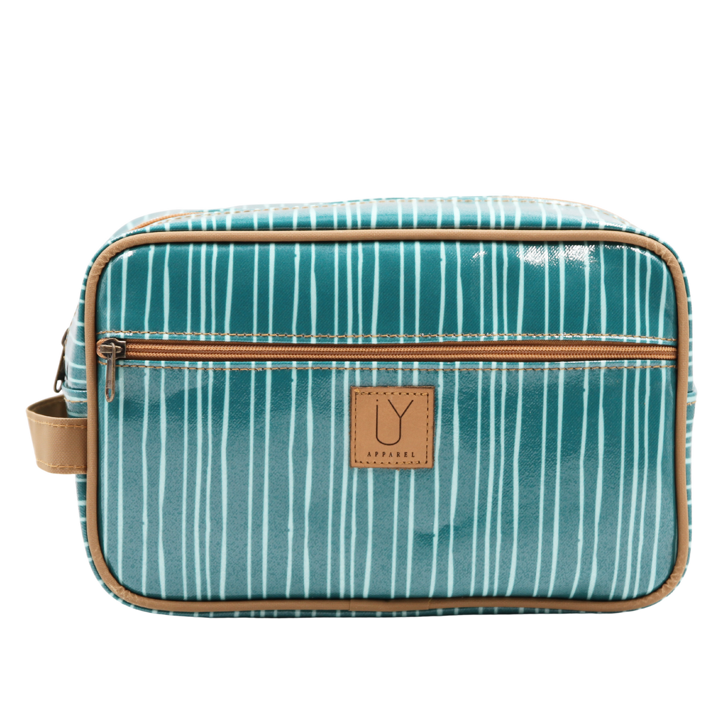Large Toiletry Bag - Stripe Green