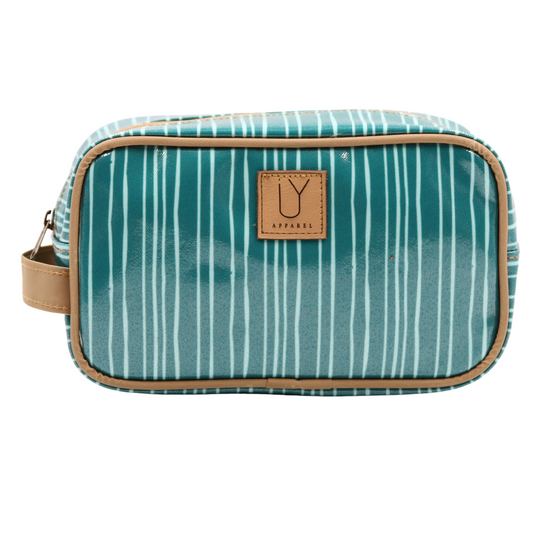 Small Toiletry Bag - Stripe Green