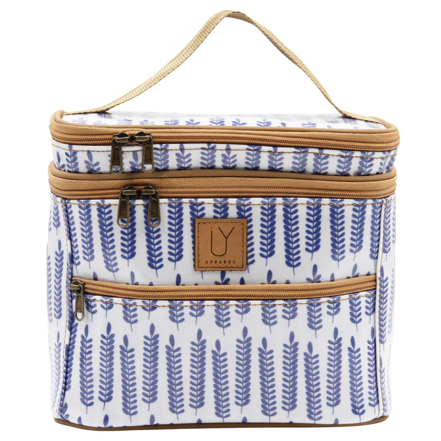 Stand Up Toiletry Bag - Leaves Blue