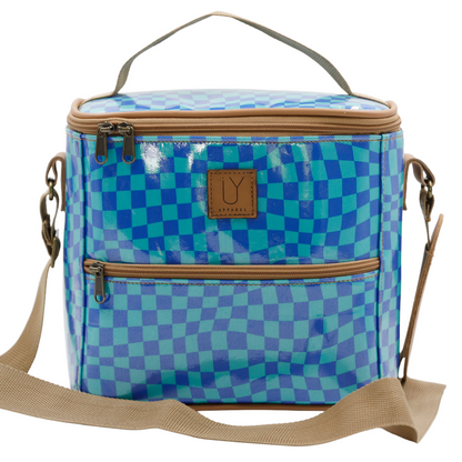 Lunch Cooler - Warped Check Aqua