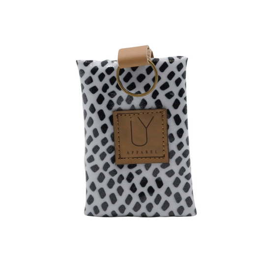 Keyring Pouch - Scatter Black on White