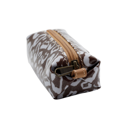 Mini Cosmetic Pouch - African Footprint White