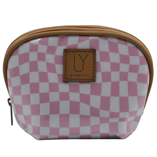 Make-up Pouch - Warped Check Pink