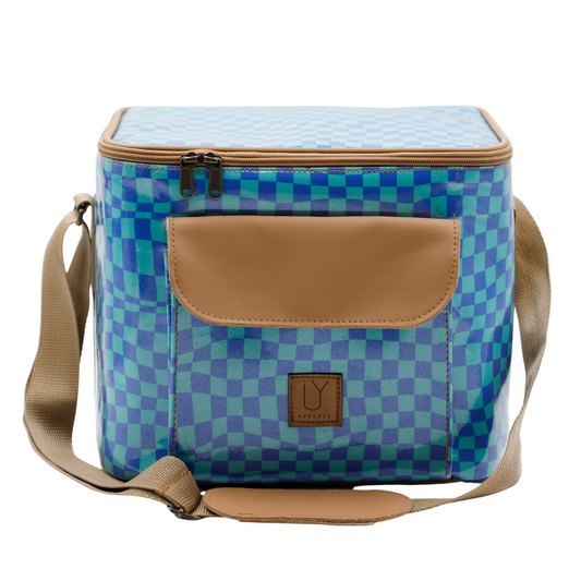 Sam Sling Cooler - Warped Check Aqua