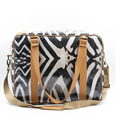 Overnight Bag with Leather Handles - Zebra
