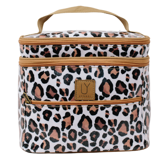 Stand Up Toiletry Bag - Leopard Sand