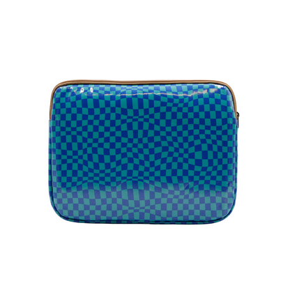Laptop Sleeve Medium - Warped Check Aqua